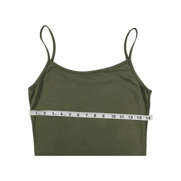 Rendez Vous Paris Olive Green Spaghetti Strap Tank Top Size 3 (M) - Picture 5 of 7